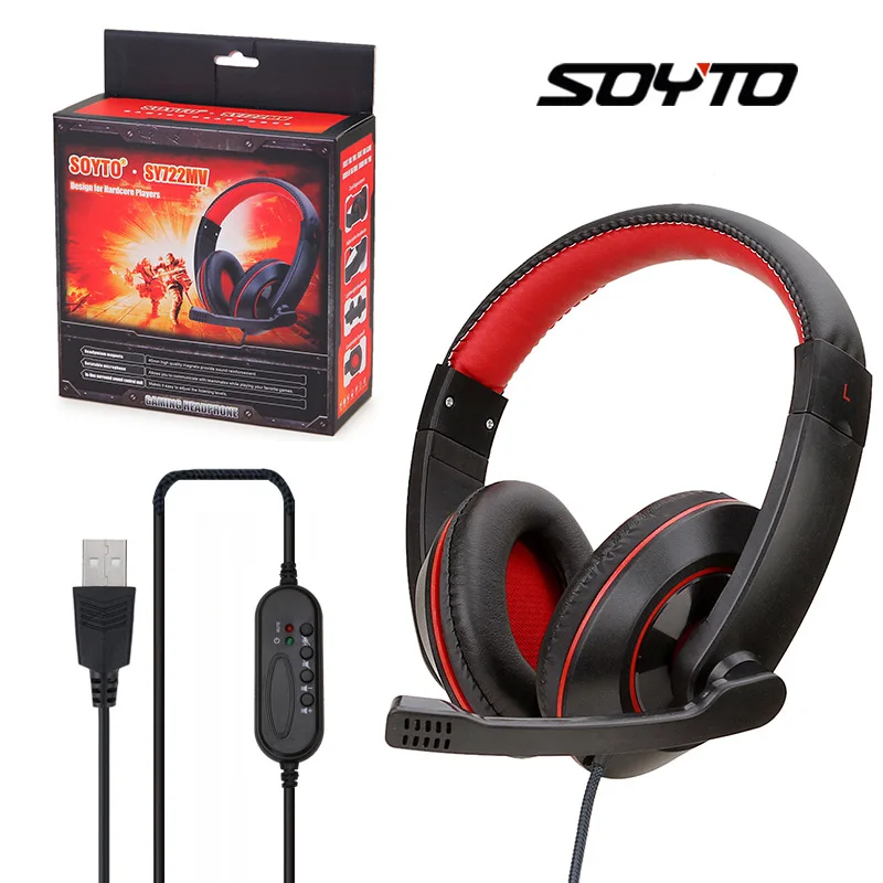 Soyto/Shuo Yutong SY722MV E-sports Game Headphones Cable USB Computer Network Course PS45 Head-mounted High Quality Sound
Soyto/Shuo Yutong SY722MV E-sports Game Headphones Cable USB Computer Network Course PS45 Head-mounted High Quality Sound