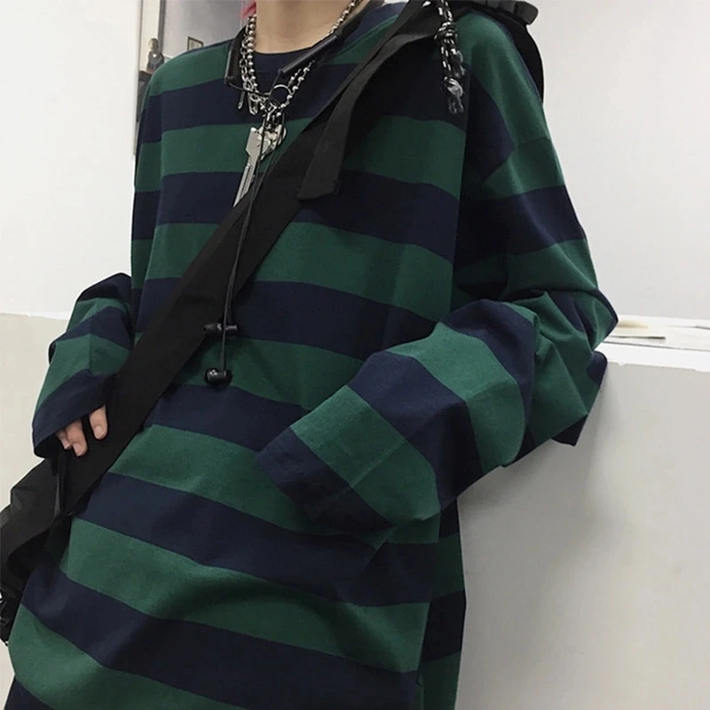 Harajuku Oversized High Street Stripe T-Shirt Long Sleeves Vintage Style All-Match Fashion Unisex Clothes Japanese Streetwear
Harajuku Oversized High Street Stripe T-Shirt Long Sleeves Vintage Style All-Match Fashion Unisex Clothes Japanese Streetwear