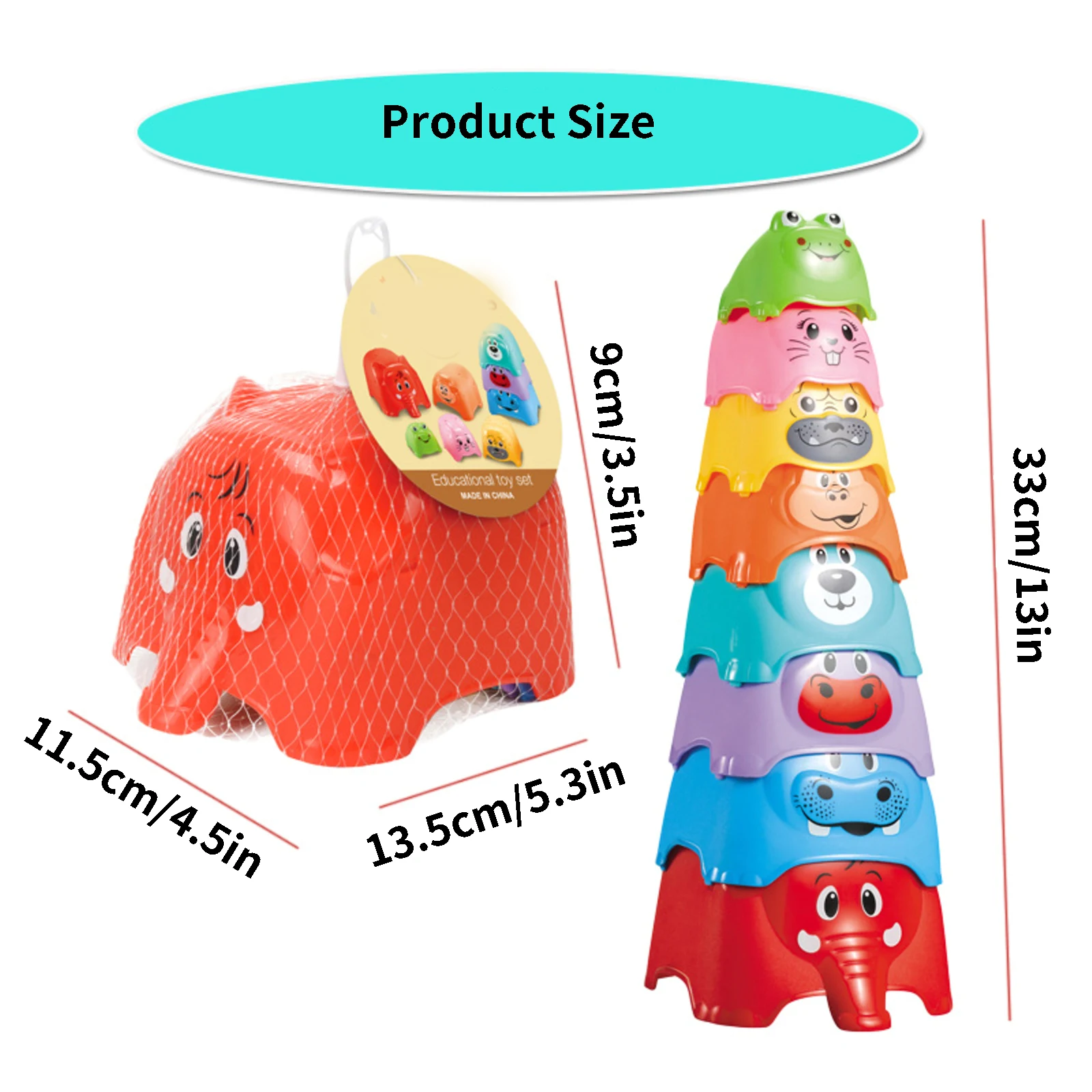 8pcs Toddlers Animal Stacking Building Toys Cup Large Size Colorful Safe Non-Toxic Sturdy Beach Stacking Toys Baby Toys Cups
8pcs Toddlers Animal Stacking Building Toys Cup Large Size Colorful Safe Non-Toxic Sturdy Beach Stacking Toys Baby Toys Cups