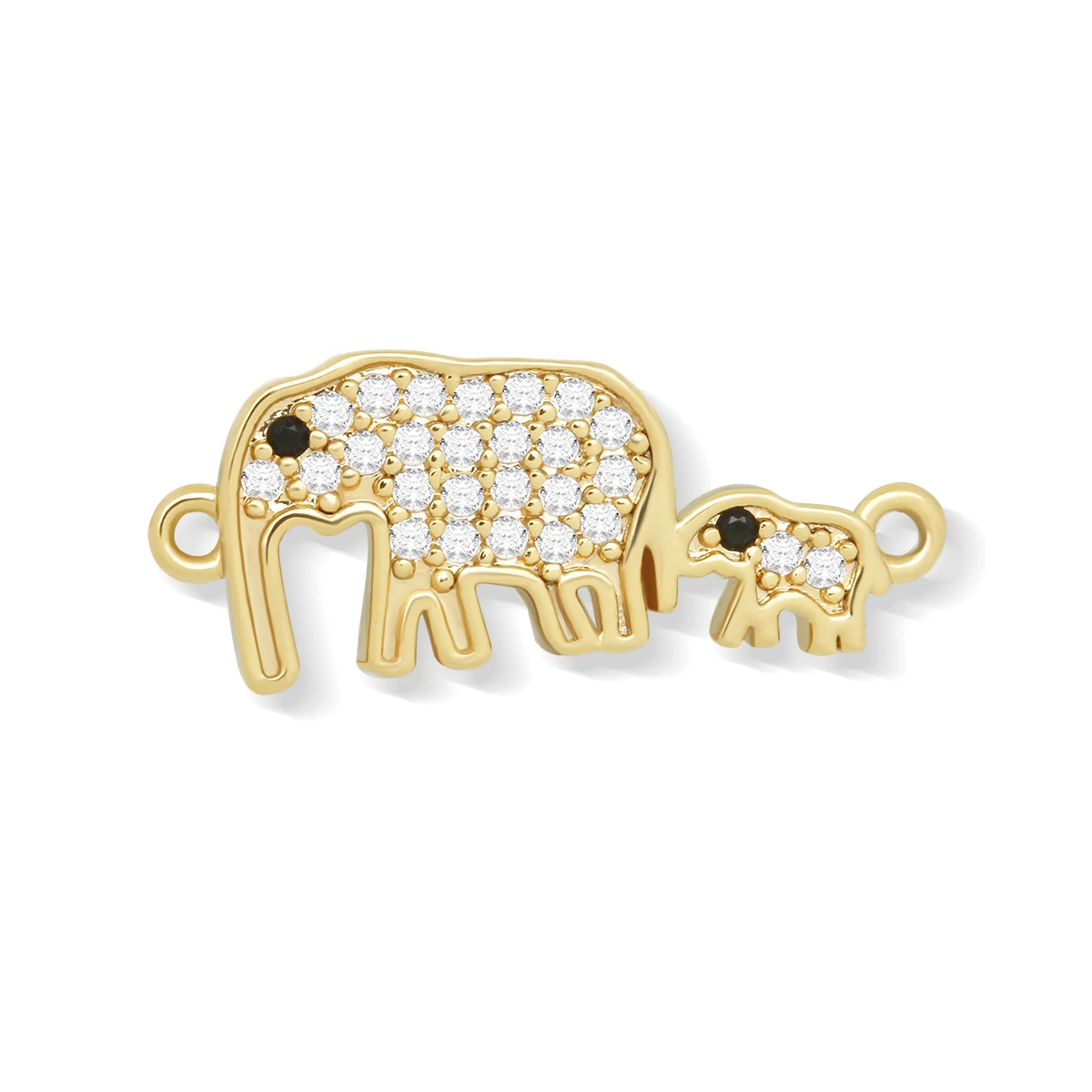 Cubic Zirconia Crystal Two Cute Elephant Charm For Necklace Bracelet Makings Lovely Animal Gold-plated Animal Jewelry Findings
Cubic Zirconia Crystal Two Cute Elephant Charm For Necklace Bracelet Makings Lovely Animal Gold-plated Animal Jewelry Findings