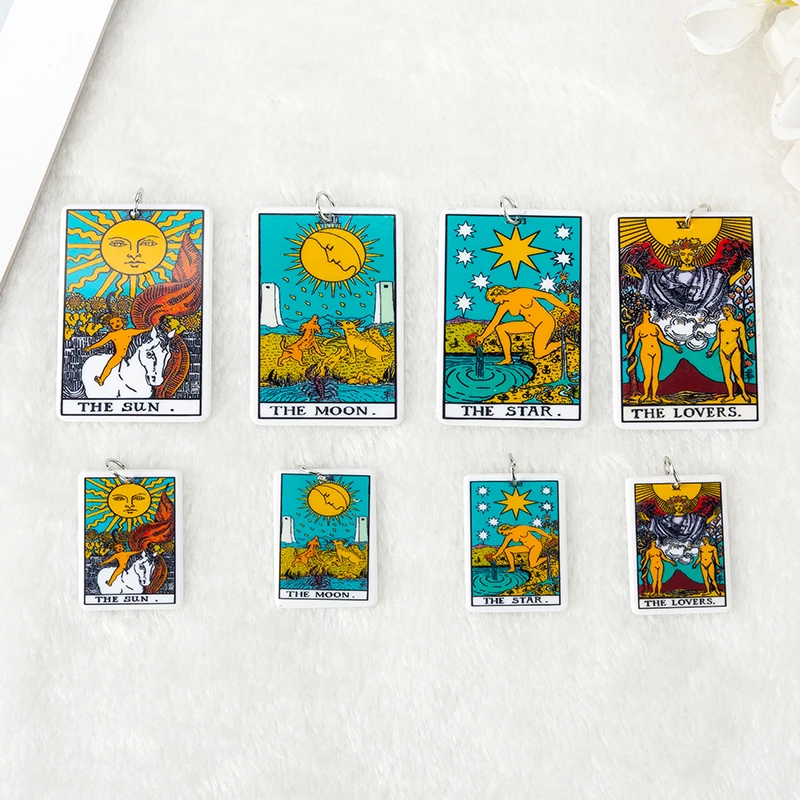 50Pcs Small Size 34*25 MM Tarot Card Game Magical Divination Charms Resin Sun Moon And Lovers DIY Accessory Necklace Pendant
50Pcs Small Size 34*25 MM Tarot Card Game Magical Divination Charms Resin Sun Moon And Lovers DIY Accessory Necklace Pendant