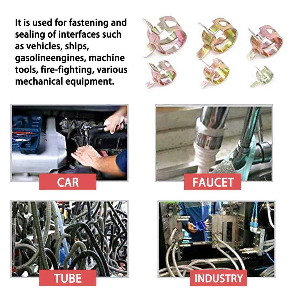 80pcs Hose Clamp High Quality Zinc Plated Spring Clips Gear Hose Fuel Line Clamp for Boats ATVs Motorcycles with Storage Box
80pcs Hose Clamp High Quality Zinc Plated Spring Clips Gear Hose Fuel Line Clamp for Boats ATVs Motorcycles with Storage Box