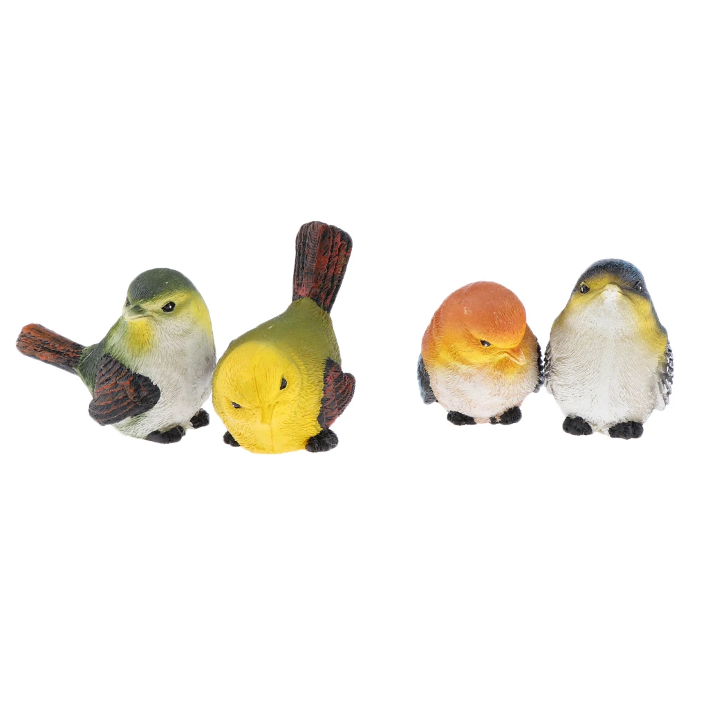 4pcs Highly Detailed Little Bird Perched Home Decoration Ornament Cute | Дом и сад