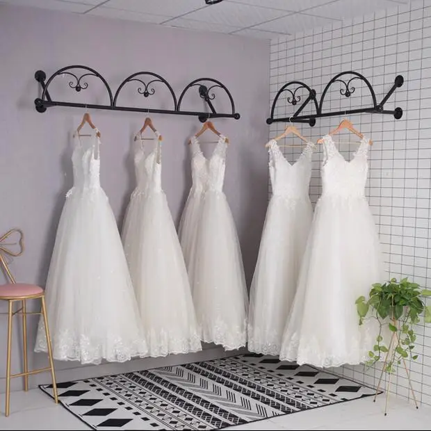 Wall wedding rack clothing store men's and women's clothes hanger special display rack wall hanging dress hanger hanging
Wall wedding rack clothing store men's and women's clothes hanger special display rack wall hanging dress hanger hanging