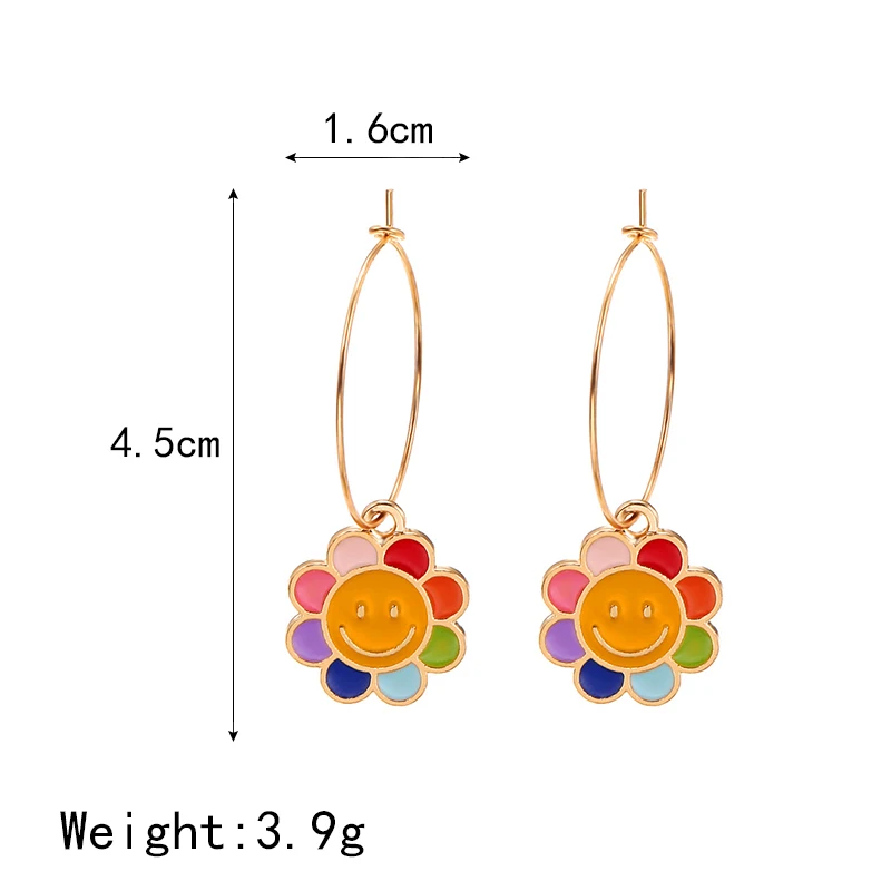 Korean Smiley Face Earrings Geometric Colorful Sun Flower Dangle Drop Earrings For Women Fashion Jewelry 2021 Oorbellen Brincos
Korean Smiley Face Earrings Geometric Colorful Sun Flower Dangle Drop Earrings For Women Fashion Jewelry 2021 Oorbellen Brincos