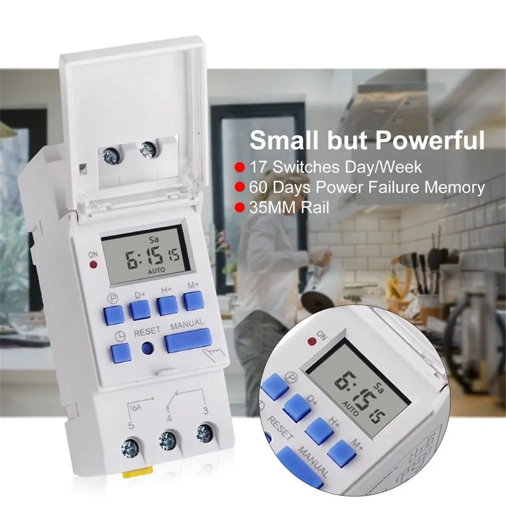SINOTIMER Electronic Weekly 7 Days Programmable Digital TIME Relay Timer Switch Control AC 220V Din Rail Mount
SINOTIMER Electronic Weekly 7 Days Programmable Digital TIME Relay Timer Switch Control AC 220V Din Rail Mount