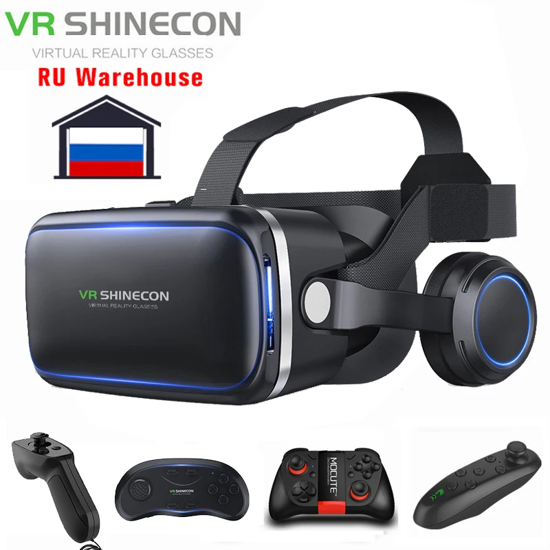 Очки виртуальной реальности Shinecon 6 0 3D VR шлем гарнитура бокс с геймпадом для iPhone