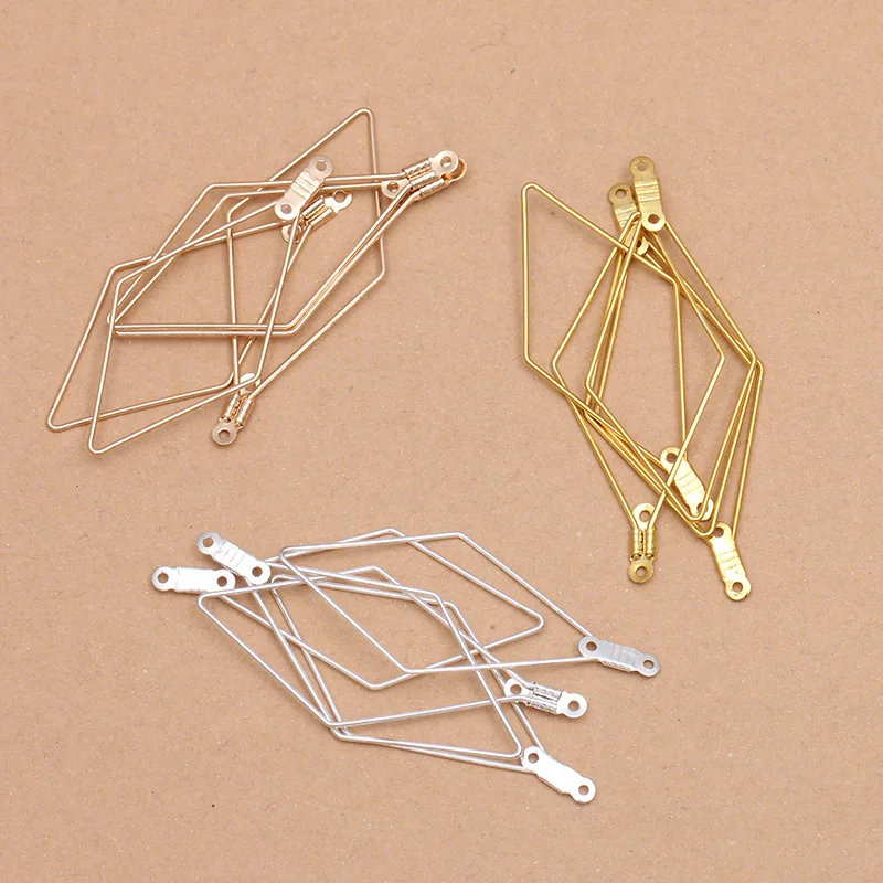 47x22mm Diamond Shape Wire Geometric Designs with 2 Loops Hangers Connectors Pendant & Earring Supplies DIY Findings Components
47x22mm Diamond Shape Wire Geometric Designs with 2 Loops Hangers Connectors Pendant & Earring Supplies DIY Findings Components