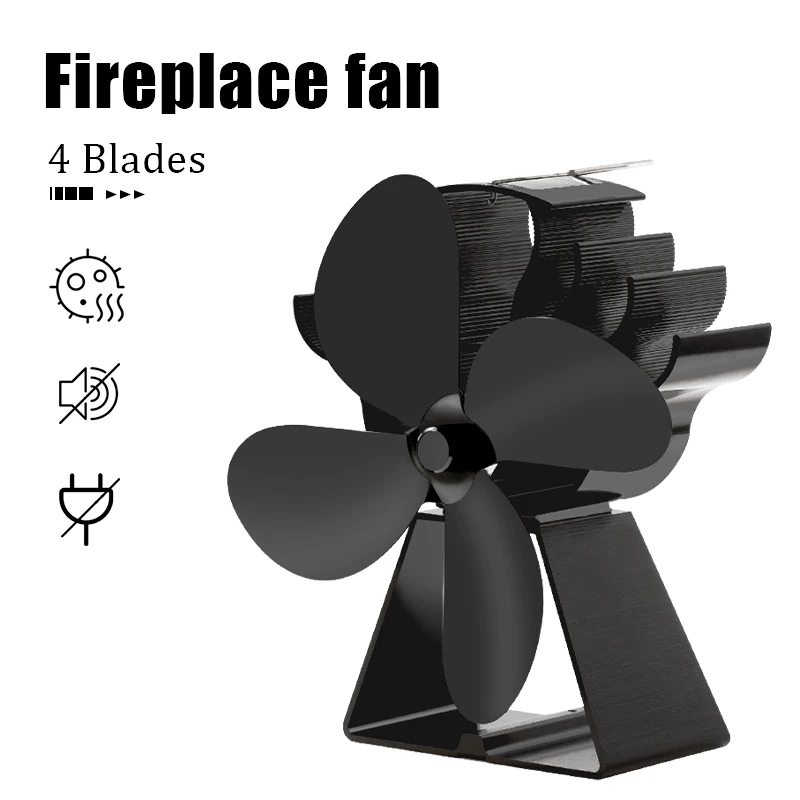 Black Fireplace 4 Blades Heat Powered Stove Fan Log Wood Burner Eco-fan Quiet Home Fireplace Fan Efficient Heat Distribution
Black Fireplace 4 Blades Heat Powered Stove Fan Log Wood Burner Eco-fan Quiet Home Fireplace Fan Efficient Heat Distribution
