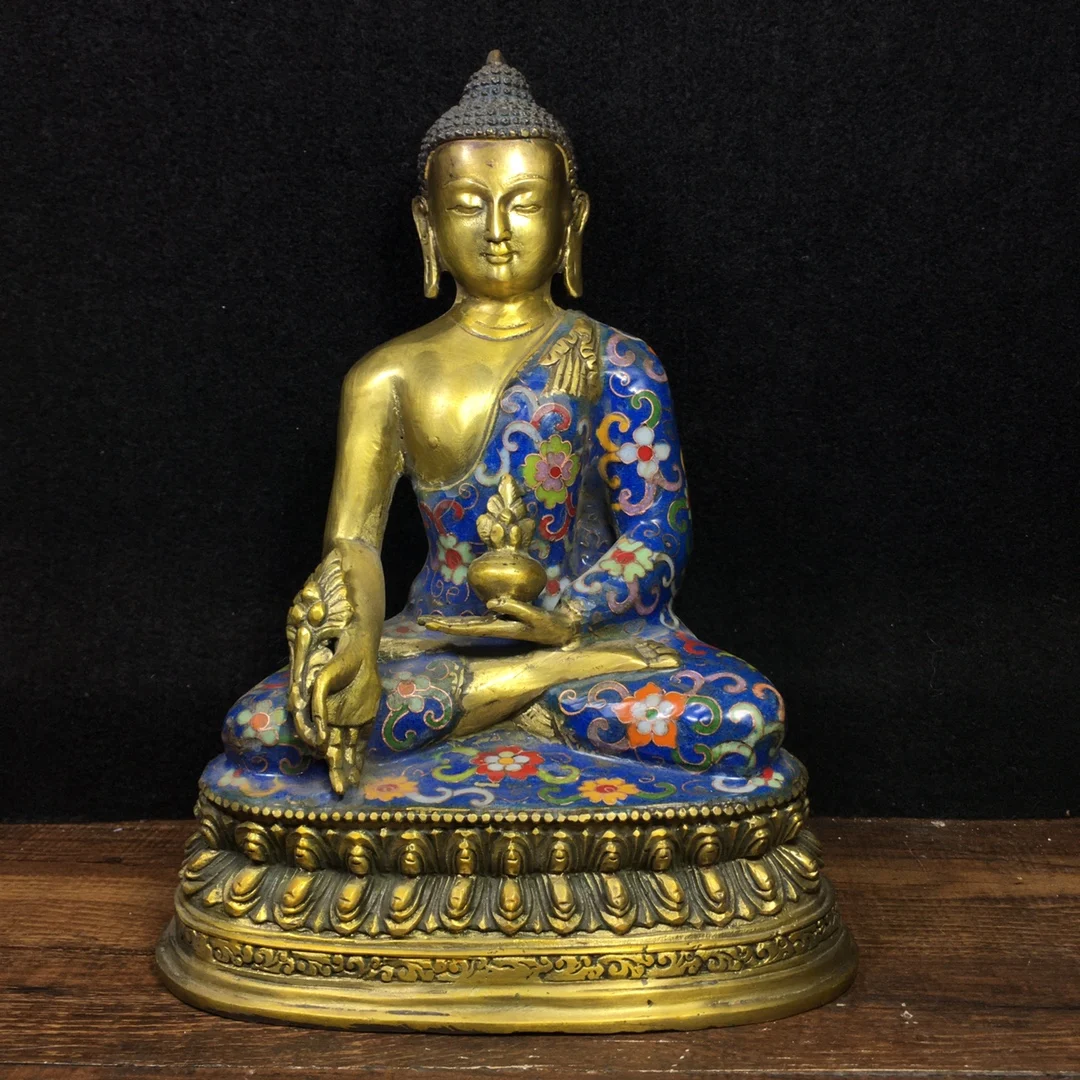 9"Tibetan Temple Collection Old Bronze Cloisonne Enamel Medicine Buddha Sakyamuni Buddha statue Enshrine the Buddha
9"Tibetan Temple Collection Old Bronze Cloisonne Enamel Medicine Buddha Sakyamuni Buddha statue Enshrine the Buddha