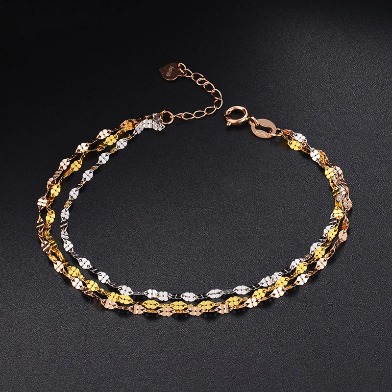 Fine Solid Au750 Real 18K Multi-tone Gold Bracelet Women Luck Clover Chain Link Bracelet 16+3cm
Fine Solid Au750 Real 18K Multi-tone Gold Bracelet Women Luck Clover Chain Link Bracelet 16+3cm