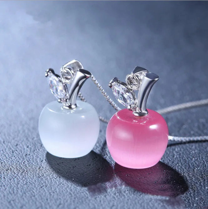 Plated Silver Color Korean Fashion New Women's Fashion Jewelry Pink Opal Crystal Apple Pendant Necklace Birthday Gift
Plated Silver Color Korean Fashion New Women's Fashion Jewelry Pink Opal Crystal Apple Pendant Necklace Birthday Gift