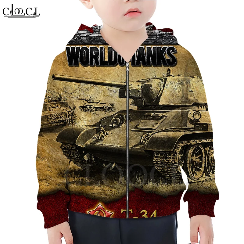 CLOOCL Kids Games World of Tanks Zipper Hoodie Boy Girl 3D Print Fashion Long Sleeve Zipper Hooded Casual Naughty Baby Tops
CLOOCL Kids Games World of Tanks Zipper Hoodie Boy Girl 3D Print Fashion Long Sleeve Zipper Hooded Casual Naughty Baby Tops