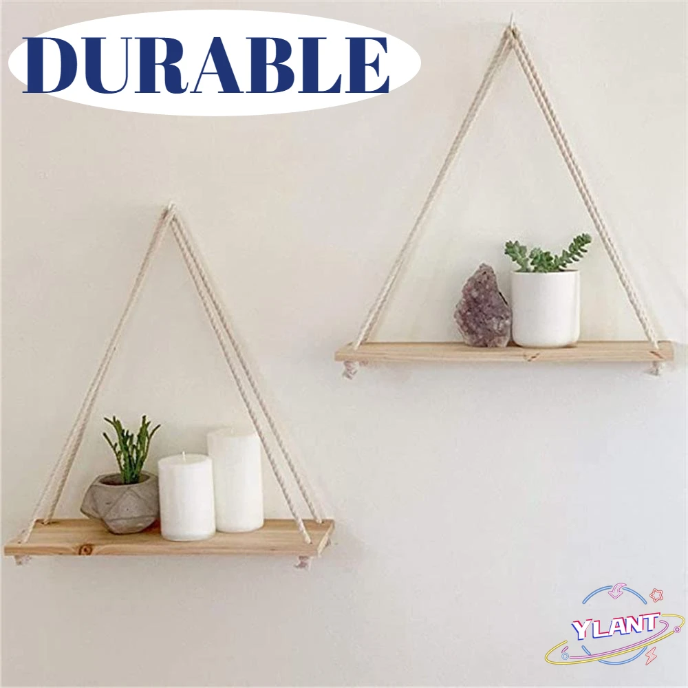 Premium Wood Swing Hanging Rope Wall Mounted Floating Shelves Plant Flower Pot indoor outdoor decoration simple design #2 
Premium Wood Swing Hanging Rope Wall Mounted Floating Shelves Plant Flower Pot indoor outdoor decoration simple design #2