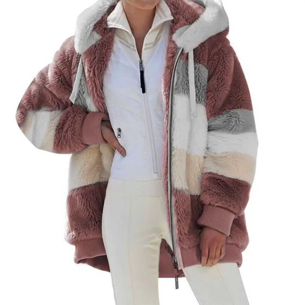Women Coats Contrast Color Casual Stylish Hooded Ladies Loose Jackets Fashion Plush Zipper Warm Coat Streetwear Winter Autumn
Women Coats Contrast Color Casual Stylish Hooded Ladies Loose Jackets Fashion Plush Zipper Warm Coat Streetwear Winter Autumn