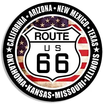 American Vinyl Round US Route 66 Sign w/All 8 States Sticker rv Ride Road Travel Historic
American Vinyl Round US Route 66 Sign w/All 8 States Sticker rv Ride Road Travel Historic