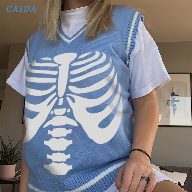 CAIDA 2021 New Sweater Vest Women Patchwork Autumn Sleeveless Pullovers Top Harajuku Streetwear Mujer Costume Casual Fashion
CAIDA 2021 New Sweater Vest Women Patchwork Autumn Sleeveless Pullovers Top Harajuku Streetwear Mujer Costume Casual Fashion