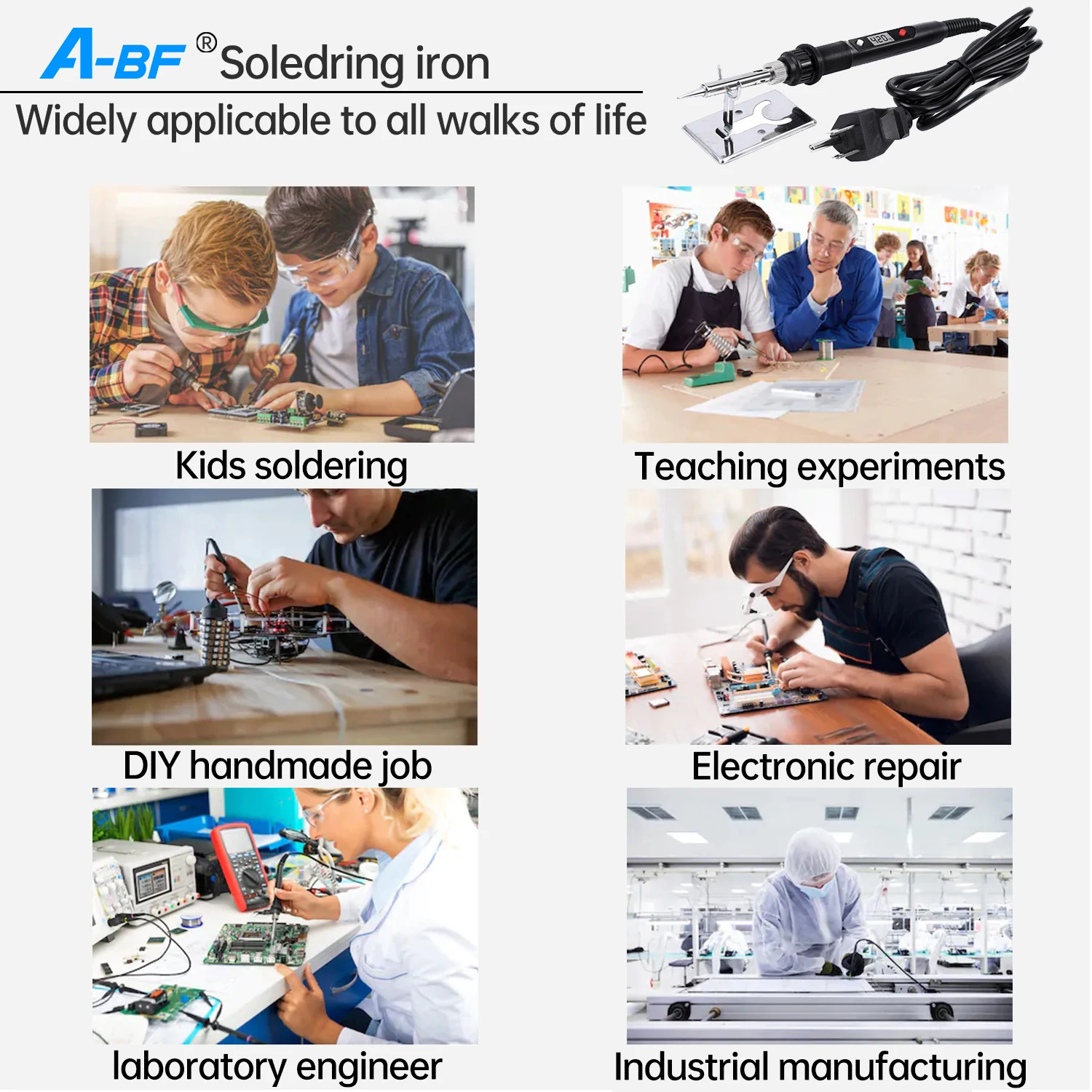 A-BF Electronics Soldering Iron Kit 60W 220V Soldering Gun LCD Digital Adjustable Temperature Solder Iron Solder Tips Repair DIY
A-BF Electronics Soldering Iron Kit 60W 220V Soldering Gun LCD Digital Adjustable Temperature Solder Iron Solder Tips Repair DIY