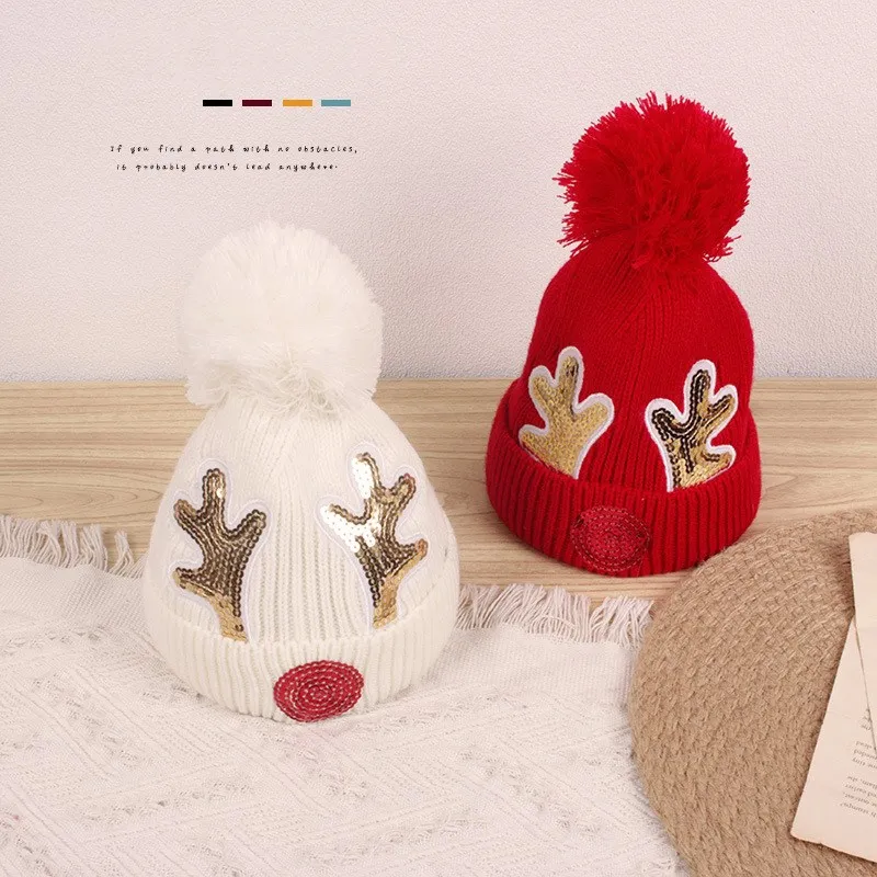 Kids Hat Cartoon Sequined Antlers Children's Baby Knitted Hats Christmas Beanies Child Boys Girls Korean Winter Warm Fashion Hat
Kids Hat Cartoon Sequined Antlers Children's Baby Knitted Hats Christmas Beanies Child Boys Girls Korean Winter Warm Fashion Hat