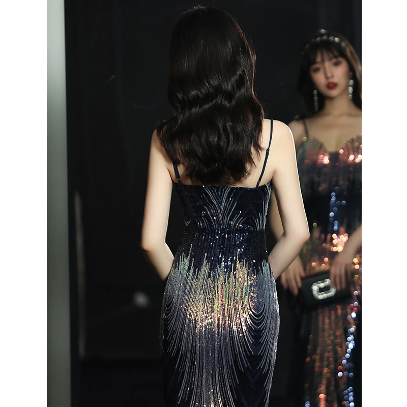 Evening Dress Strapless Sequins Elegant Spaghetti Strap Floor-Length Simple New Mermaid Plus size Women Formal Party Gown C475
Evening Dress Strapless Sequins Elegant Spaghetti Strap Floor-Length Simple New Mermaid Plus size Women Formal Party Gown C475