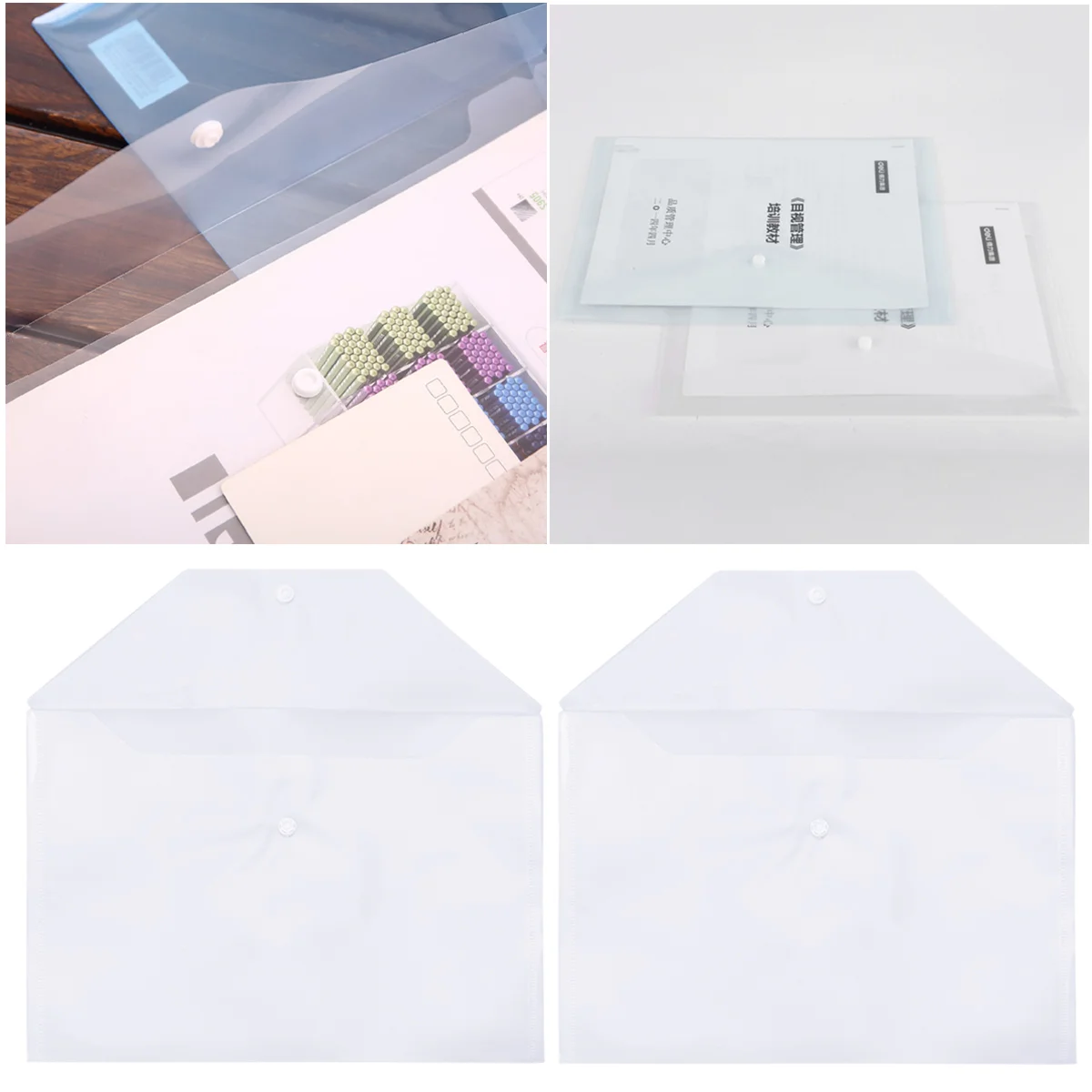 20 Pcs A4 File Document Folder Clear Transparent Document Envelope Organizer with Snap Button
20 Pcs A4 File Document Folder Clear Transparent Document Envelope Organizer with Snap Button