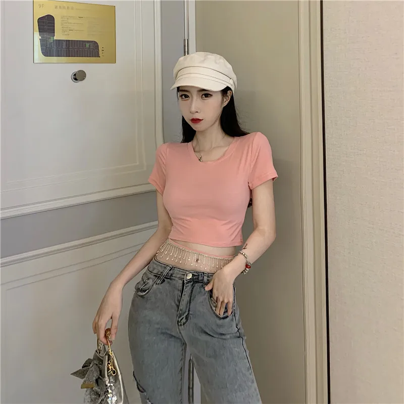 Bodycon T Shirt Femme Summer Style Fashion Brands Women's Clothing O-neck Crop Top Tees Tassel Sexy Tops Woman Moda Feminina New
Bodycon T Shirt Femme Summer Style Fashion Brands Women's Clothing O-neck Crop Top Tees Tassel Sexy Tops Woman Moda Feminina New