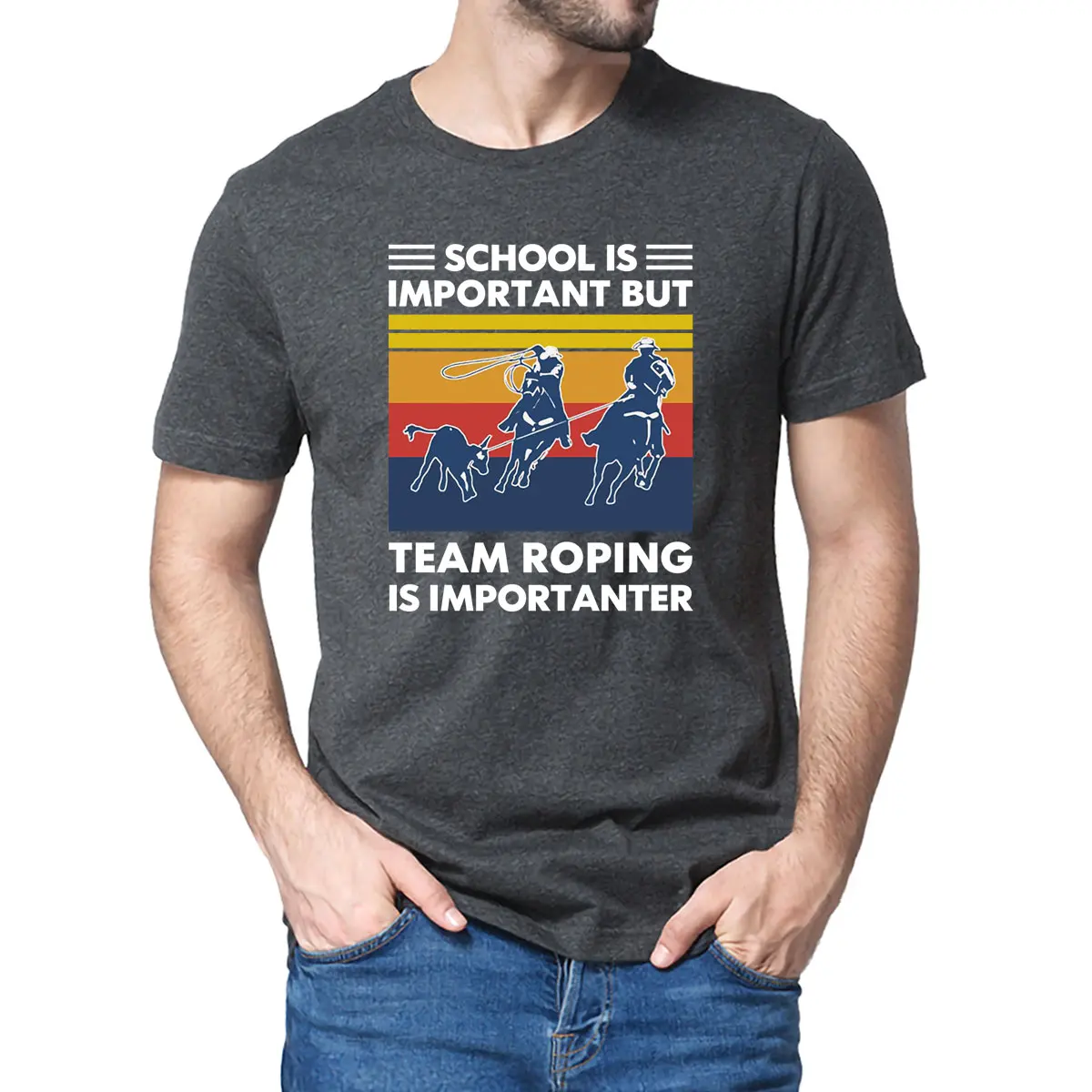 Unisex 100% Premium Cotton School Is Important But Team Roping Is Importanter Vintage Funny Gift Men's T Shirt Women Soft Tee
Unisex 100% Premium Cotton School Is Important But Team Roping Is Importanter Vintage Funny Gift Men's T Shirt Women Soft Tee