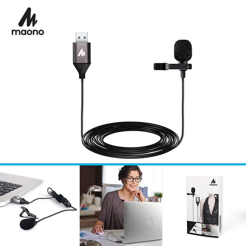 Микрофон MAONO USB 2 0 с отворотом воротник рубашка микрофон громкой связи 6 м мини