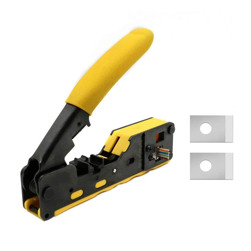 RJ45 Pliers Crimper CAT5 CAT6 CAT7 CAT8 Ethernet Cable Stripper Clamp Tongs Crimper Crimping Tools Set Whit Spare Blade
RJ45 Pliers Crimper CAT5 CAT6 CAT7 CAT8 Ethernet Cable Stripper Clamp Tongs Crimper Crimping Tools Set Whit Spare Blade