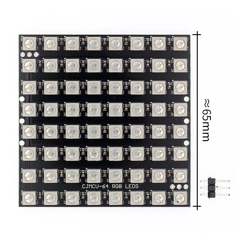 50 шт. WS2812 светодиодный 5050 RGB 8x8 64 СВЕТОДИОДНЫЙ матричный бит full farbe eingebauten fahren