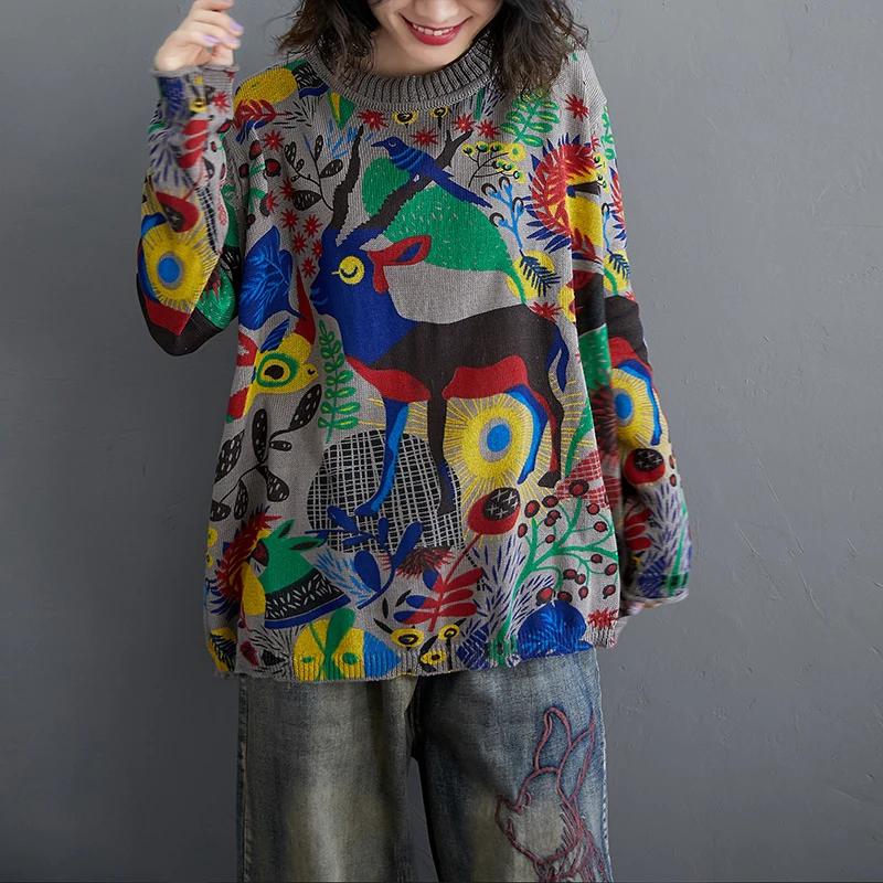 Oversized Women Autumn Casual Sweaters New Arrival 2020 Streetwear Vintage Print Loose Comfortable Female Knitted Pullover
Oversized Women Autumn Casual Sweaters New Arrival 2020 Streetwear Vintage Print Loose Comfortable Female Knitted Pullover