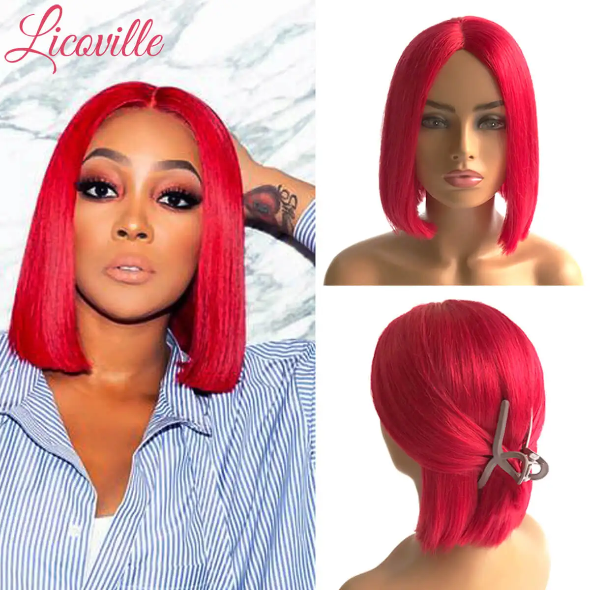 Colored Red Bob Human Hair Wigs Full Machine Made No Lace Straight Short Bob Wigs for Women 180 Density Brazilian Hair Licoville
Colored Red Bob Human Hair Wigs Full Machine Made No Lace Straight Short Bob Wigs for Women 180 Density Brazilian Hair Licoville