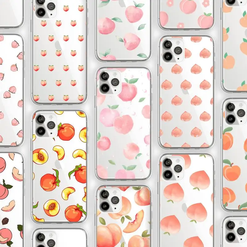 Pink Peach fruit pattern Phone Case Transparent soft For iphone 12 11 13 7 8 6 s plus x xs xr pro max mini
Pink Peach fruit pattern Phone Case Transparent soft For iphone 12 11 13 7 8 6 s plus x xs xr pro max mini