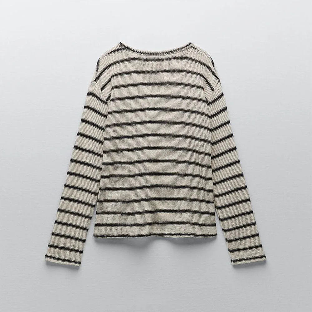 Za Women 2021 New Fashion Two Colors Knitted Sweater Vintage O Neck Long Sleeve Female Pullovers Chic Tops 
Za Women 2021 New Fashion Two Colors Knitted Sweater Vintage O Neck Long Sleeve Female Pullovers Chic Tops