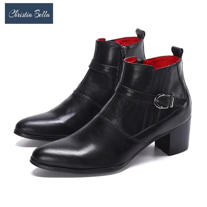 Christia Bella British Style Men Genuine Leather Business Boots Pointed Toe High Heel Ankle Boots Motorcycle Club Short Boots
Christia Bella British Style Men Genuine Leather Business Boots Pointed Toe High Heel Ankle Boots Motorcycle Club Short Boots