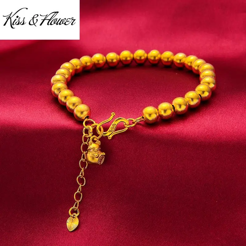 KISS&FLOWER BR156 Fine Jewelry Wholesale Fashion Woman Birthday Wedding Gift Cute Cat Exquisite 24KT Gold Beads Chain Bracelet
KISS&FLOWER BR156 Fine Jewelry Wholesale Fashion Woman Birthday Wedding Gift Cute Cat Exquisite 24KT Gold Beads Chain Bracelet