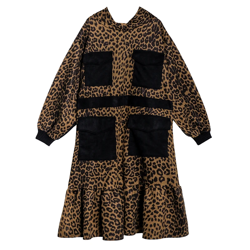 XUXI Leopard Stitching Dress Fashion A-Line Women Hooded Elegant Mid-Calf Long Sleeve Dresses Streetwear Autumn 2020 FZ3290
XUXI Leopard Stitching Dress Fashion A-Line Women Hooded Elegant Mid-Calf Long Sleeve Dresses Streetwear Autumn 2020 FZ3290