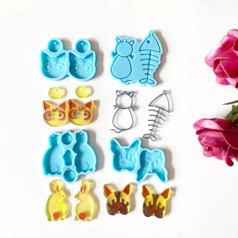 New DIY Epoxy Earrings Pendant Cat Fish Rabbit Pendant Animal Series Earrings Earrings Combination Resin Silicone Mold
New DIY Epoxy Earrings Pendant Cat Fish Rabbit Pendant Animal Series Earrings Earrings Combination Resin Silicone Mold