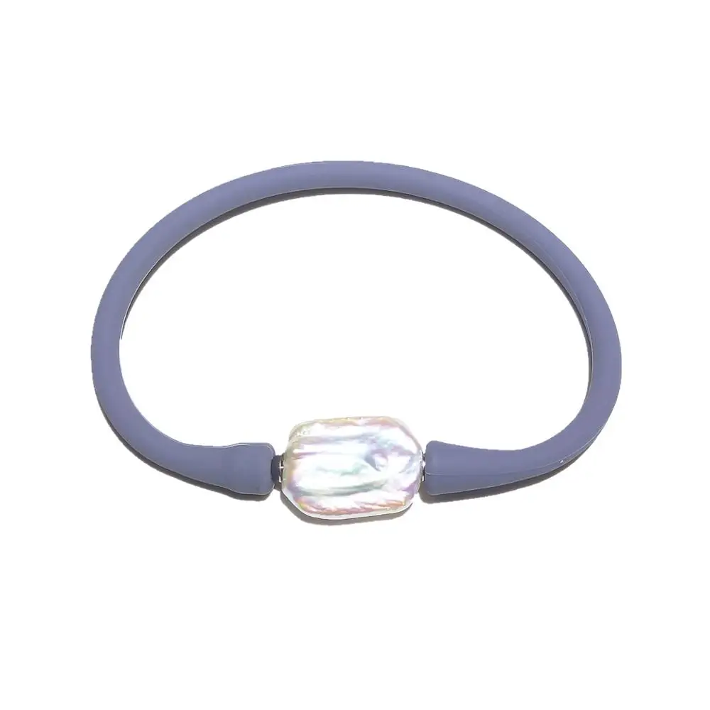 Gray Rubber Lavender White Baroque Pearl Silicone Bracelet Casual Water proof for Friends Gift Bangle Bracelet Dropshipping
Gray Rubber Lavender White Baroque Pearl Silicone Bracelet Casual Water proof for Friends Gift Bangle Bracelet Dropshipping