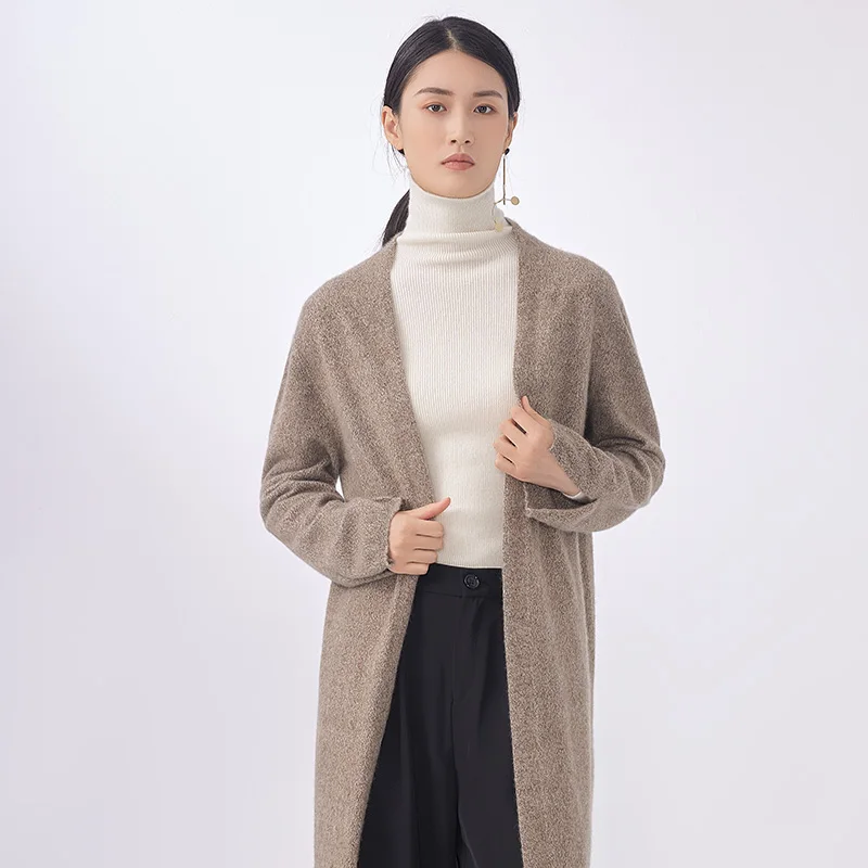 Womens 2021 Unibody No-Seam 100% Cashmere Long Wrap Cardigan Split Hem Casual Female Knitted Comfy Loose Sweater Knit Jacket
Womens 2021 Unibody No-Seam 100% Cashmere Long Wrap Cardigan Split Hem Casual Female Knitted Comfy Loose Sweater Knit Jacket