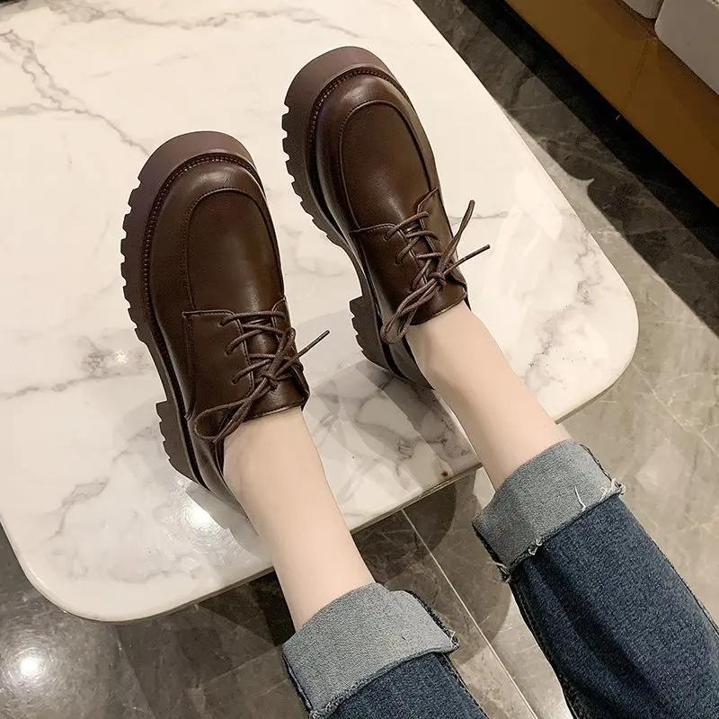 Spring Autumn Women Oxfords Shoes Lady Elegant Brown Black Leather Shoes Loafers Women Vintage Oxfords Platform Shoes
Spring Autumn Women Oxfords Shoes Lady Elegant Brown Black Leather Shoes Loafers Women Vintage Oxfords Platform Shoes