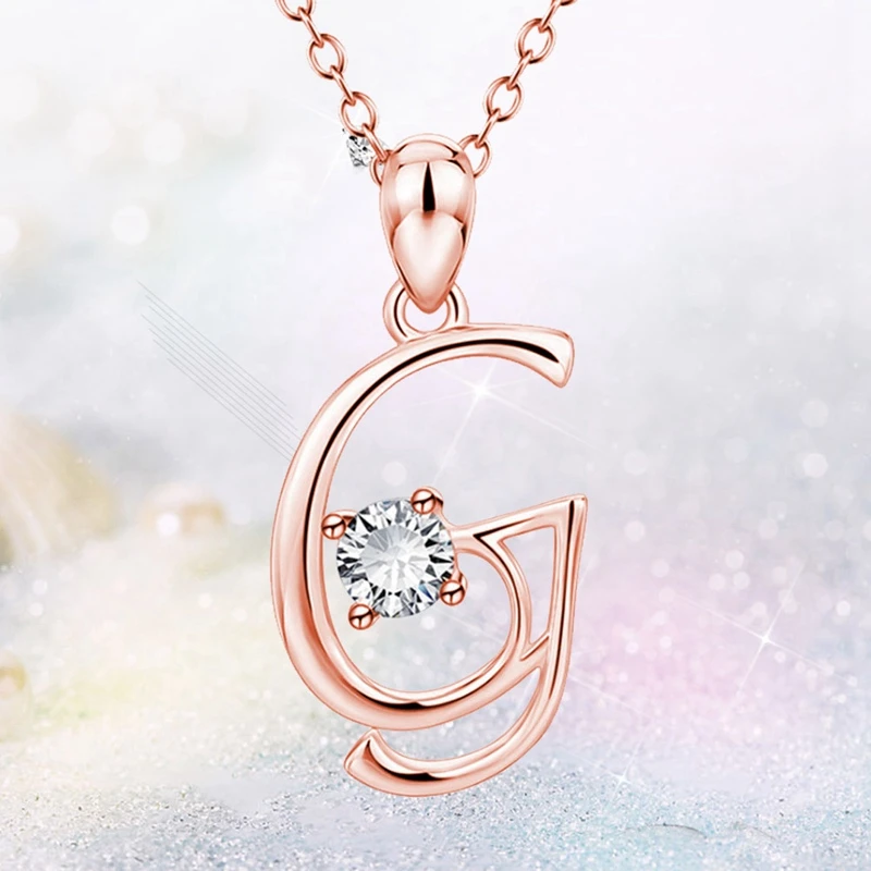 Fashion Simple Rose Gold 26 English Letter Pendant Necklace Lady English Letter Name Necklace Give Gift
Fashion Simple Rose Gold 26 English Letter Pendant Necklace Lady English Letter Name Necklace Give Gift