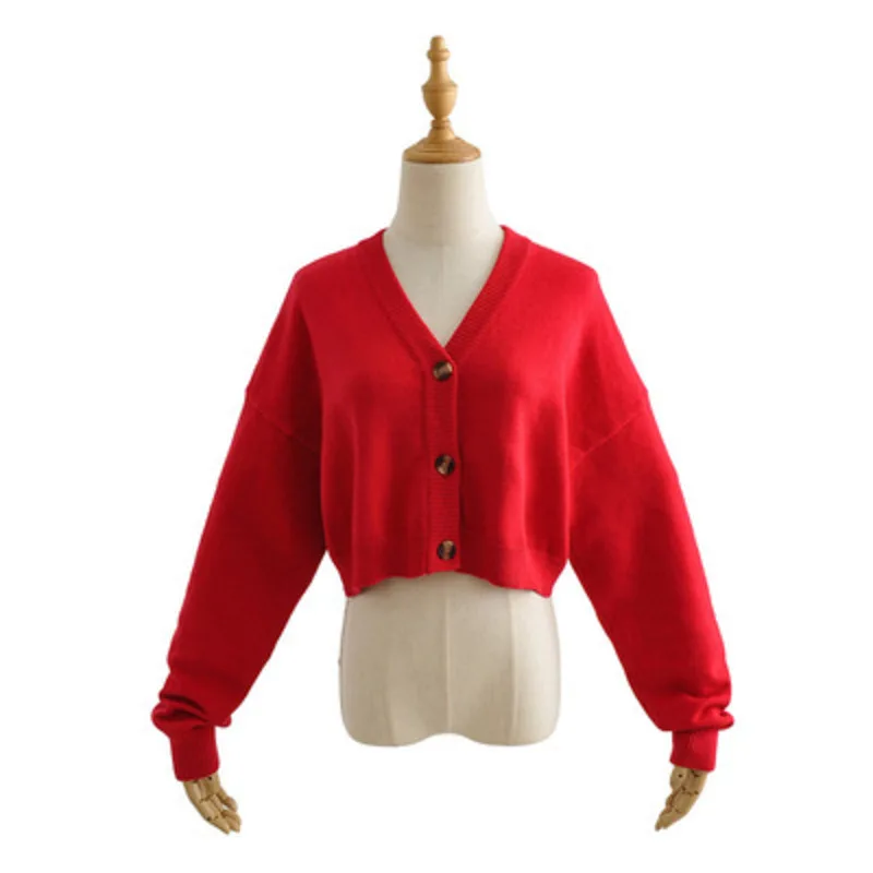 2021 Autumn European Fashion American Harajuku 3-color Knitted Sweater Three Buttons V-neck Long-sleeve Short Shirt Cardigan
2021 Autumn European Fashion American Harajuku 3-color Knitted Sweater Three Buttons V-neck Long-sleeve Short Shirt Cardigan