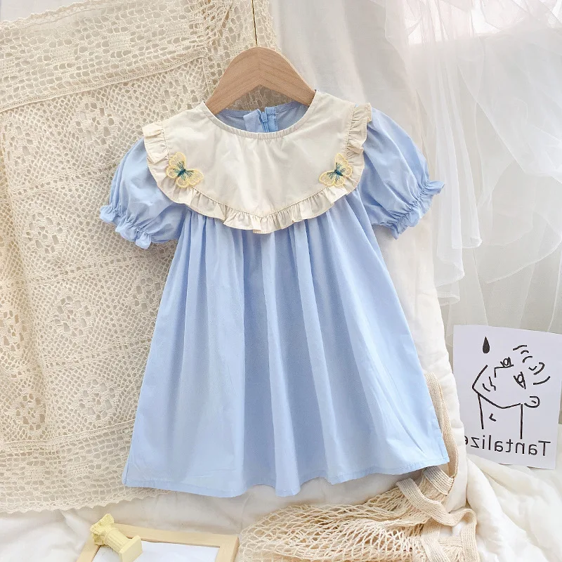 Korean Cute Short Sleeve Princess Dress Butterfly Embroidery Kids Dresse for Girls Vestidos Fashion Children Costume
Korean Cute Short Sleeve Princess Dress Butterfly Embroidery Kids Dresse for Girls Vestidos Fashion Children Costume