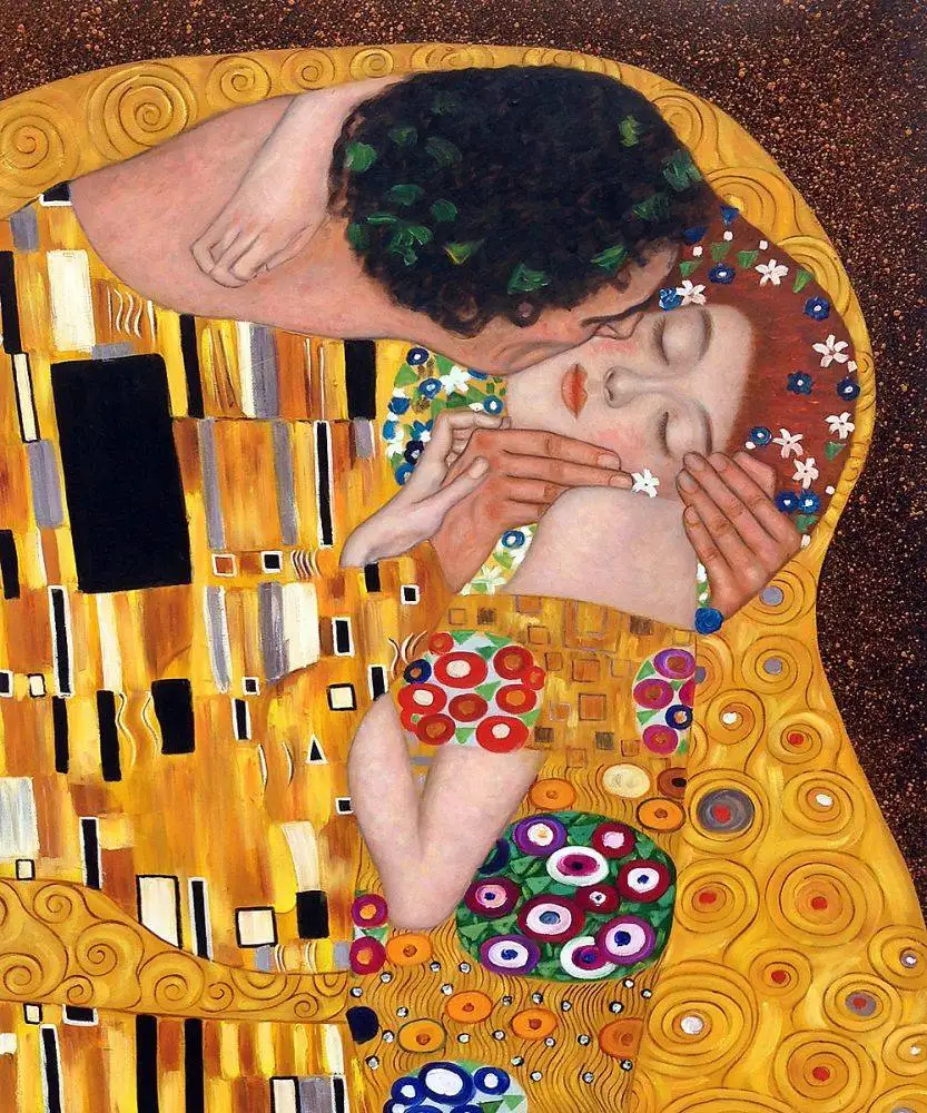 

High quality Oil painting Canvas Reproductions The Kiss 02 by Gustav Klimt Painting hand painted