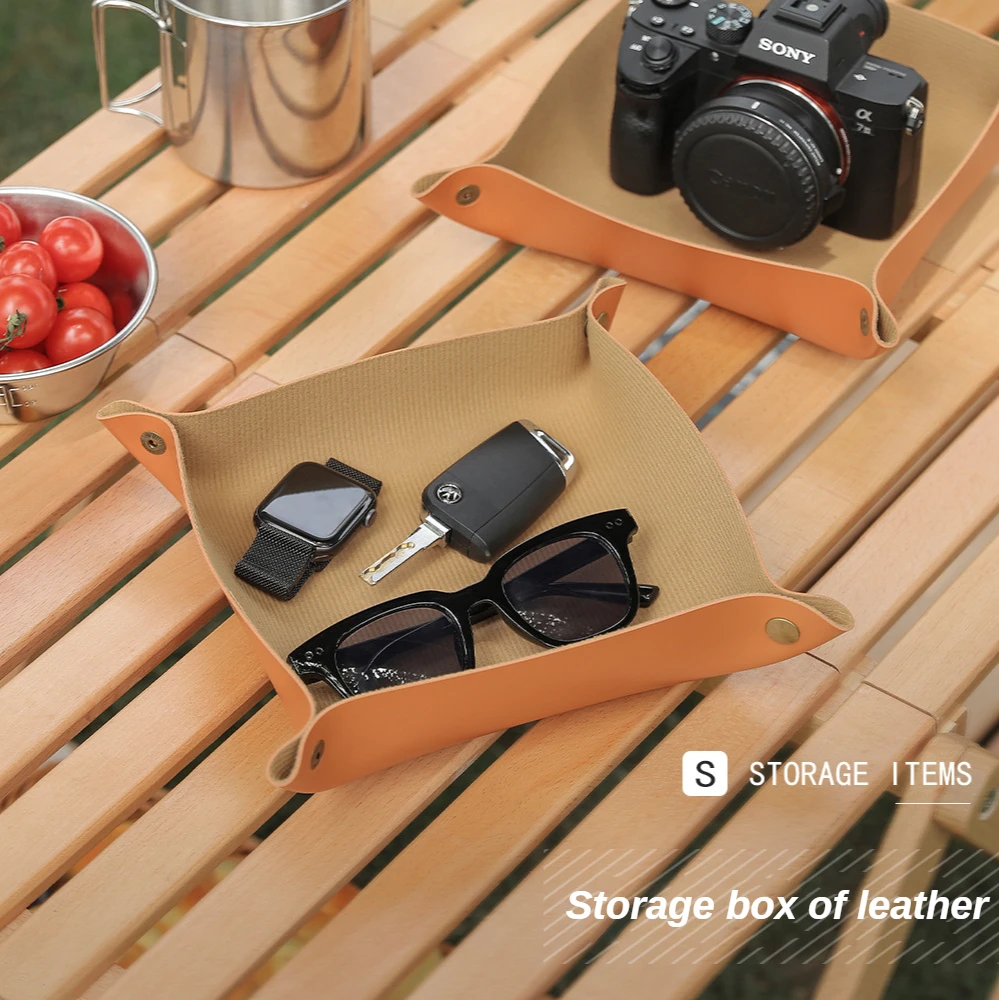 Outdoor Camping Tool Leather Storage Box Desktop Jewelry Key Folding Storage Porch Leather Tray Bedroom Car Sundries Storage Box
Outdoor Camping Tool Leather Storage Box Desktop Jewelry Key Folding Storage Porch Leather Tray Bedroom Car Sundries Storage Box