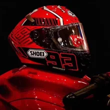 Мотоциклетный шлем на все лицо X14 93 marquez красный противотуманный