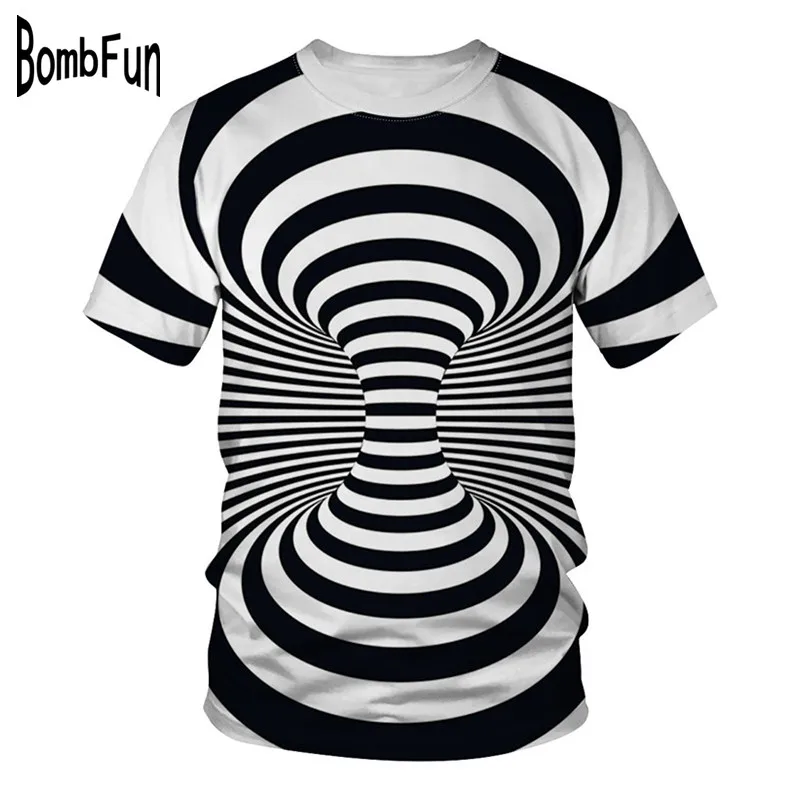 Футболки мужские и женские летние футболки с 3d принтом Vertigo Hypnotic Забавные