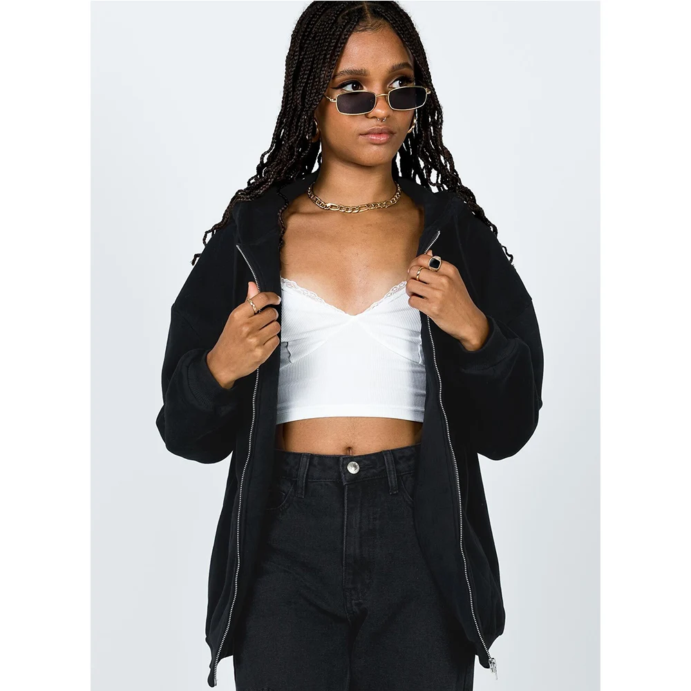 y2k Women's Hoodies Ladies Solid Color Zipper Open Front Hooded Jacket with Pockets Long Sleeve Oversized hoodie Grunge Clothes
y2k Women's Hoodies Ladies Solid Color Zipper Open Front Hooded Jacket with Pockets Long Sleeve Oversized hoodie Grunge Clothes
