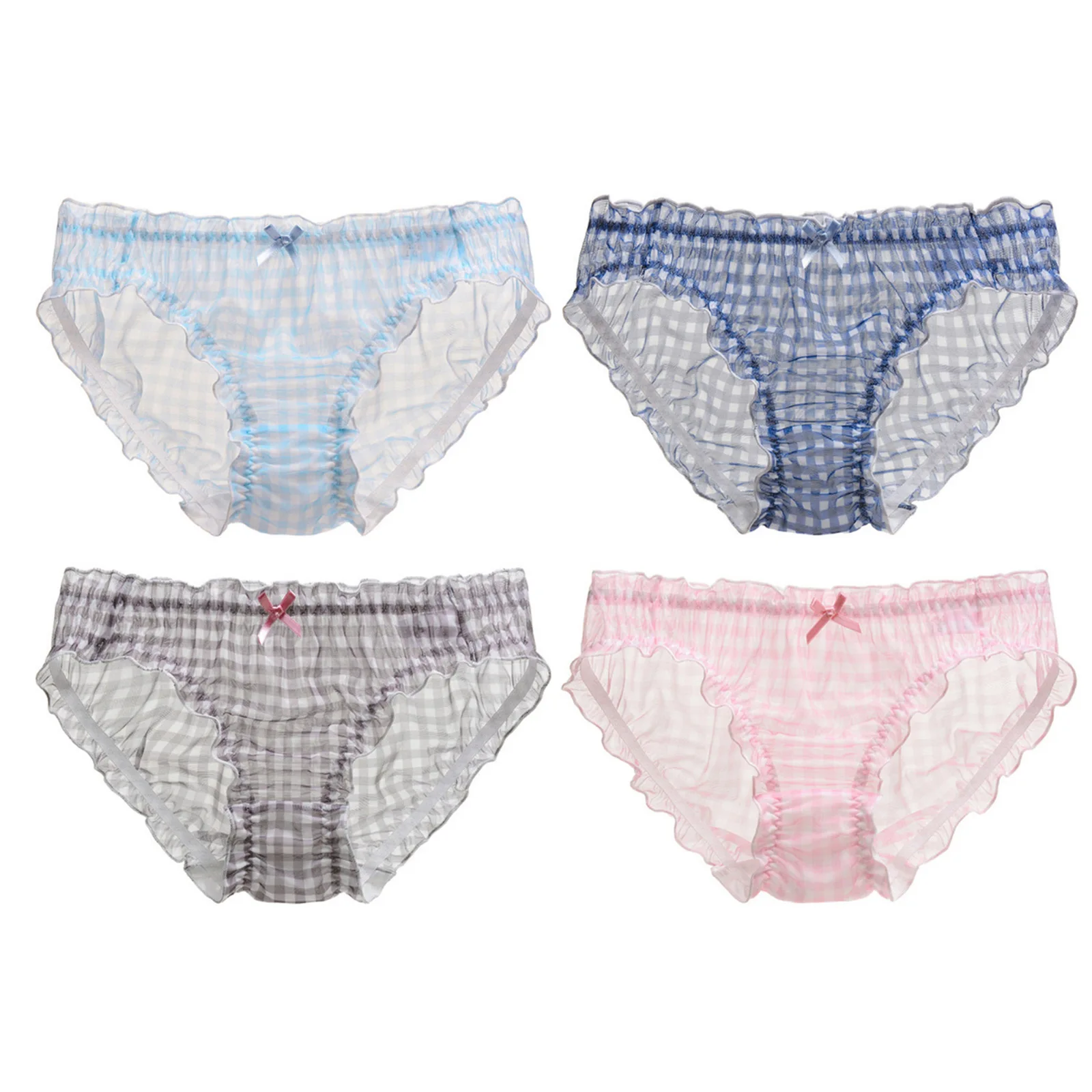 Sexy Fashion Women Girls Cute Underwear Bowknot Front Check Printed Stretch Mesh Low-Waist Bread Panties Underwear Bread Pants
Sexy Fashion Women Girls Cute Underwear Bowknot Front Check Printed Stretch Mesh Low-Waist Bread Panties Underwear Bread Pants